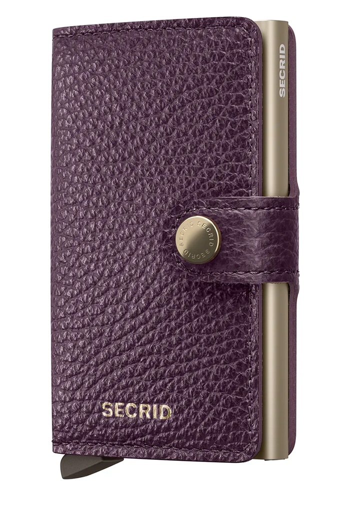Kožená peněženka Secrid PEBBLE přírodní kůže fialová MPe.Cappuccino