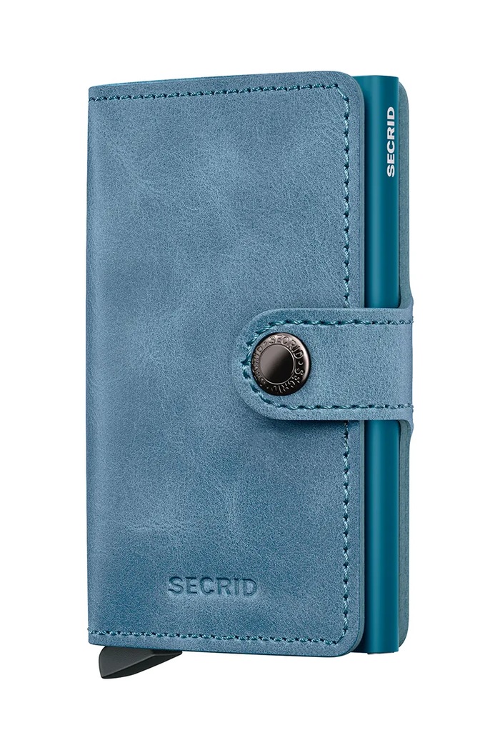 Δερμάτινο πορτοφόλι Secrid λείο δέρμα μπλε MV.Teal