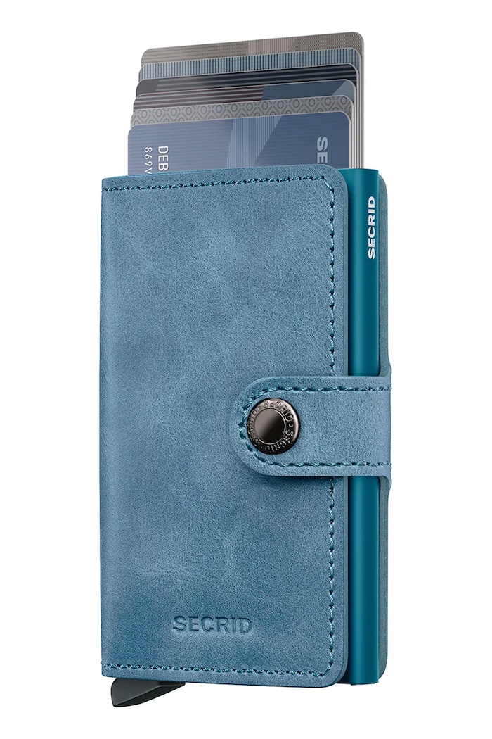 Δερμάτινο πορτοφόλι Secrid MV.Teal μπλε ZA00