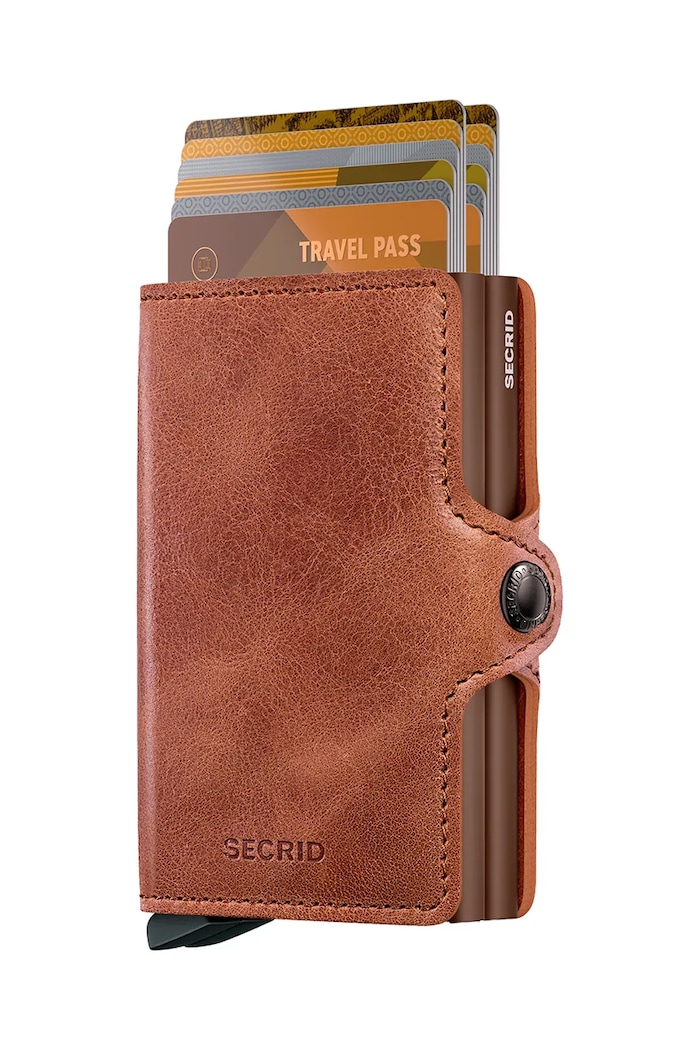 Δερμάτινο πορτοφόλι Secrid TV.Cognac.Brown καφέ ZA00