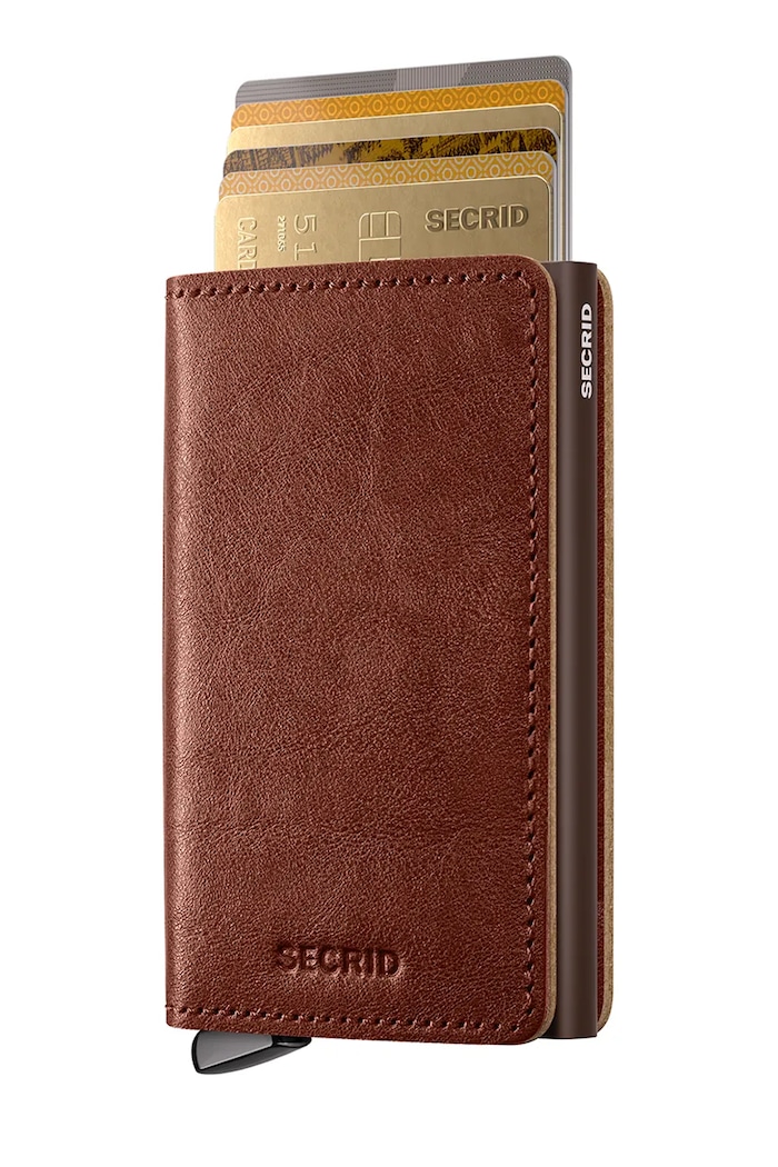 Secrid portfel skórzany BASCO SBc.Basco brązowy ZA00