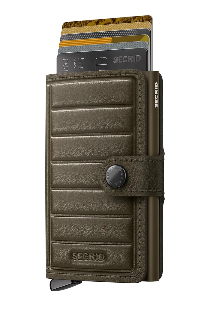 Secrid Portfel RFID skórzany EMBOSS LINES MEl.Emboss.Lines zielony ZA00
