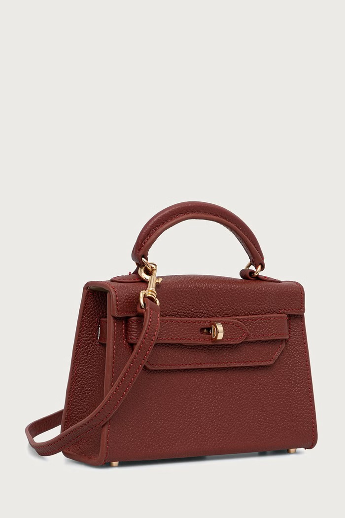 Silvian Heach Torebka crossbody damska skórzana SANITA RCP25016BO bordowy ZA00