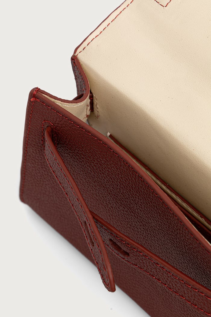 Torebka crossbody damska skórzana SANITA Silvian Heach RCP25016BO bordowy