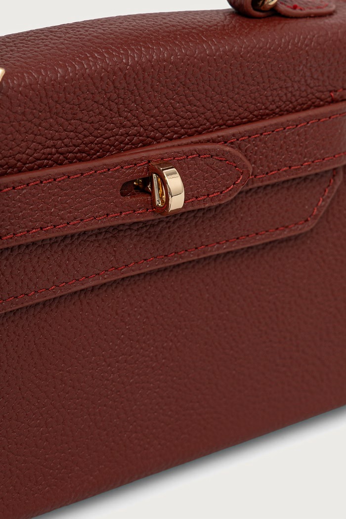 Torebka crossbody damska skórzana SANITA Silvian Heach bordowy RCP25016BO