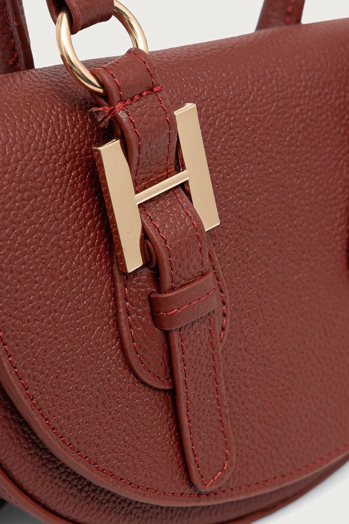 Torebka crossbody damska skórzana SPAGNOLI Silvian Heach RCP25020BO bordowy