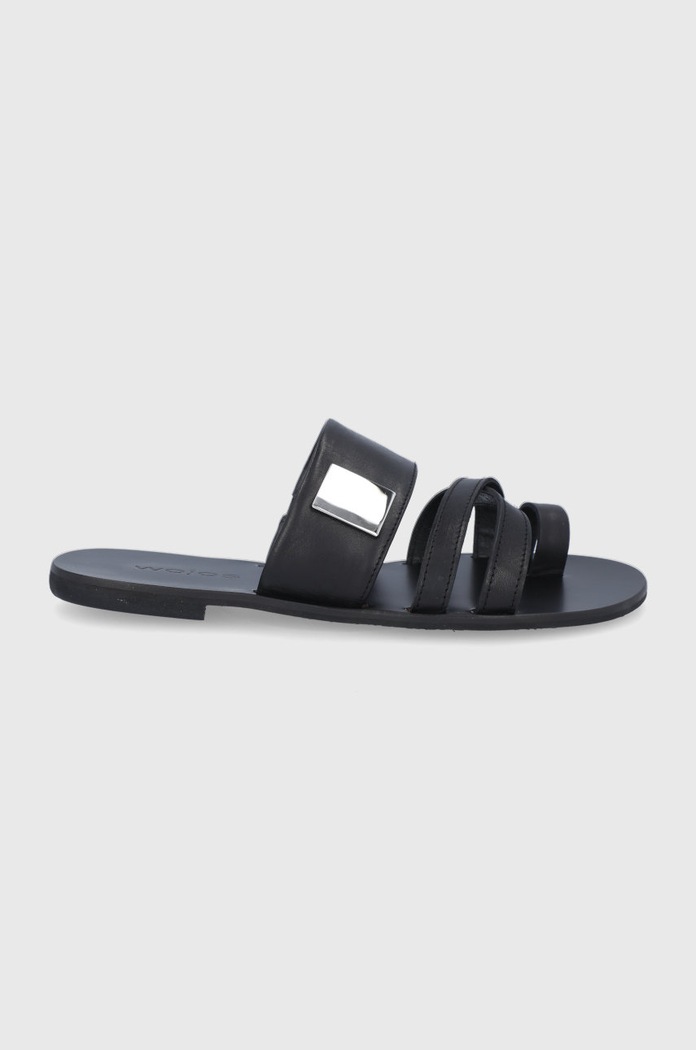 Wojas Șlapi de piele piele negru 971651