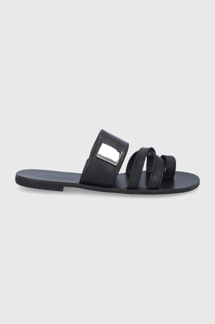 Wojas Șlapi de piele piele negru 971651