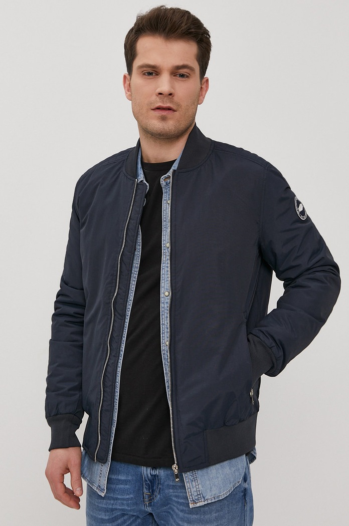 Cross Jeans Kurtka bomber bez kaptura granatowy 40221.001