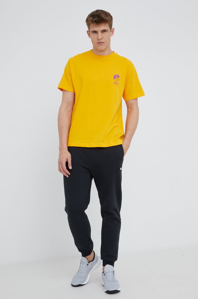 Bavlněné tričko RVCA C1SSRV.MARIGOLD žlutá ZS22