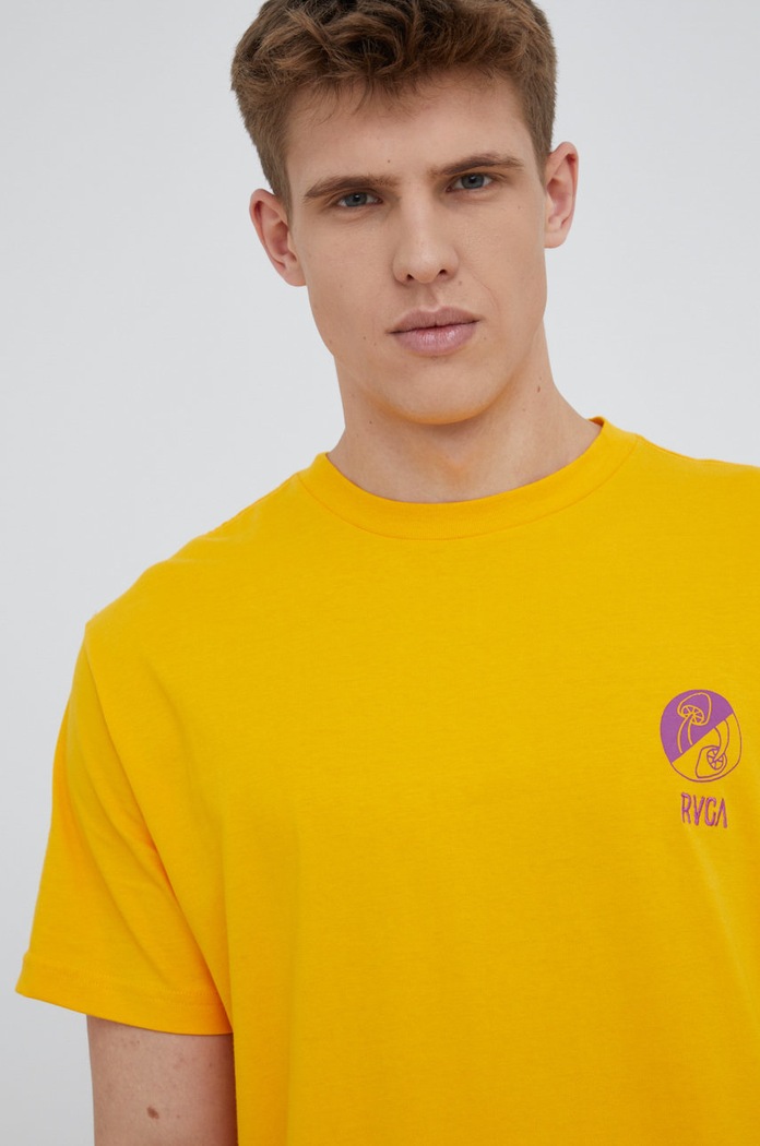 Bavlněné tričko RVCA žlutá C1SSRV.MARIGOLD