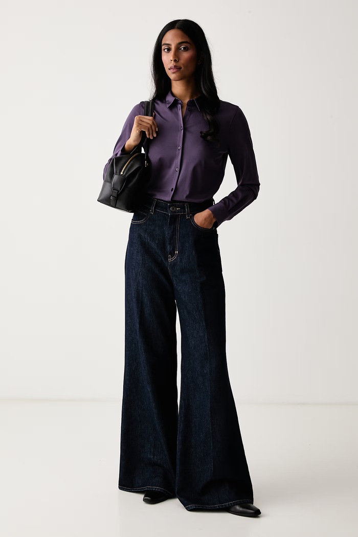 Mos Mosh Cămașă pentru femei din bumbac 131660 violet AW26
