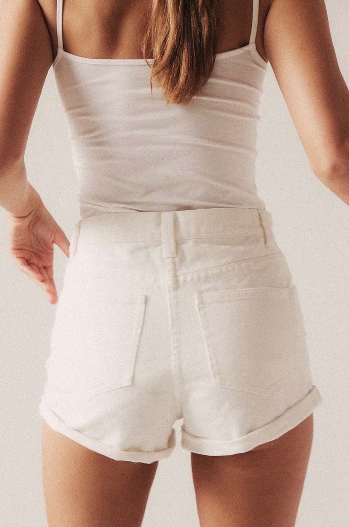 Βαμβακερό Top MUUV. PREMIUM koszulka.PREMI.offwhite λευκό