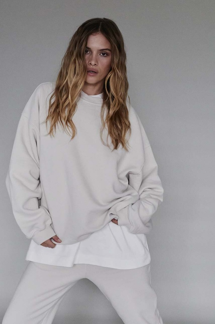 Ruházat MUUV. pamut melegítőfelső 1990 bluza.oversize.1990 bézs