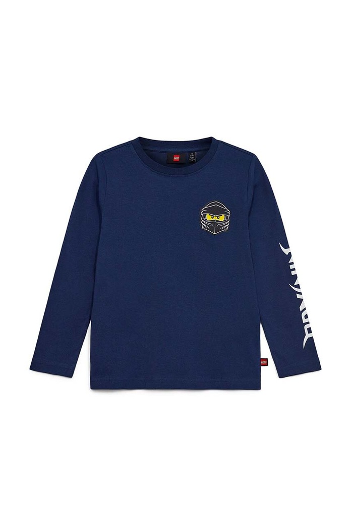 Lego longsleeve bawełniany dziecięcy nadruk granatowy 12011099