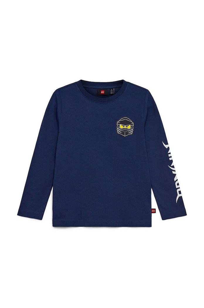 Lego longsleeve bawełniany dziecięcy nadruk granatowy 12011099