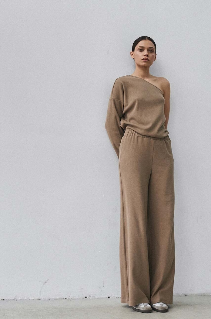 MUUV. longsleeve con aggiunta di cotone MEU LAINE marrone asym.longslee.MEU.LAINE