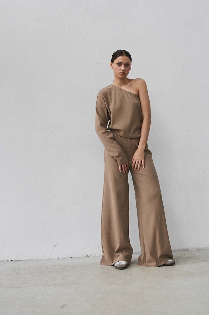 MUUV. longsleeve con aggiunta di cotone MEU LAINE asym.longslee.MEU.LAINE marrone