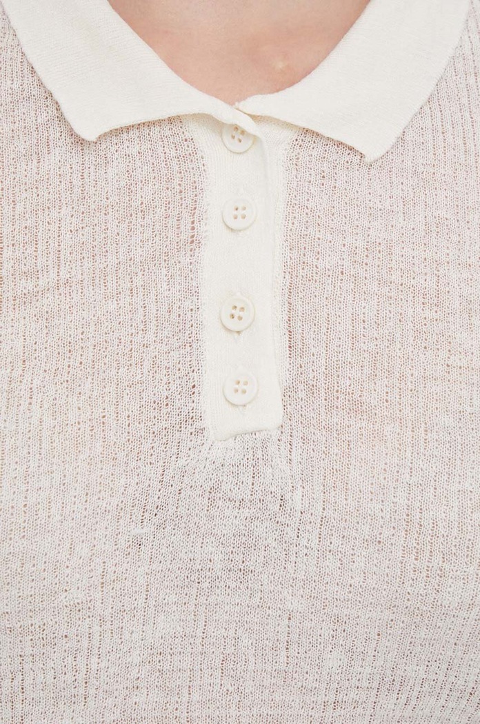 Bomboogie polo in lino beige MW8379TTLA4