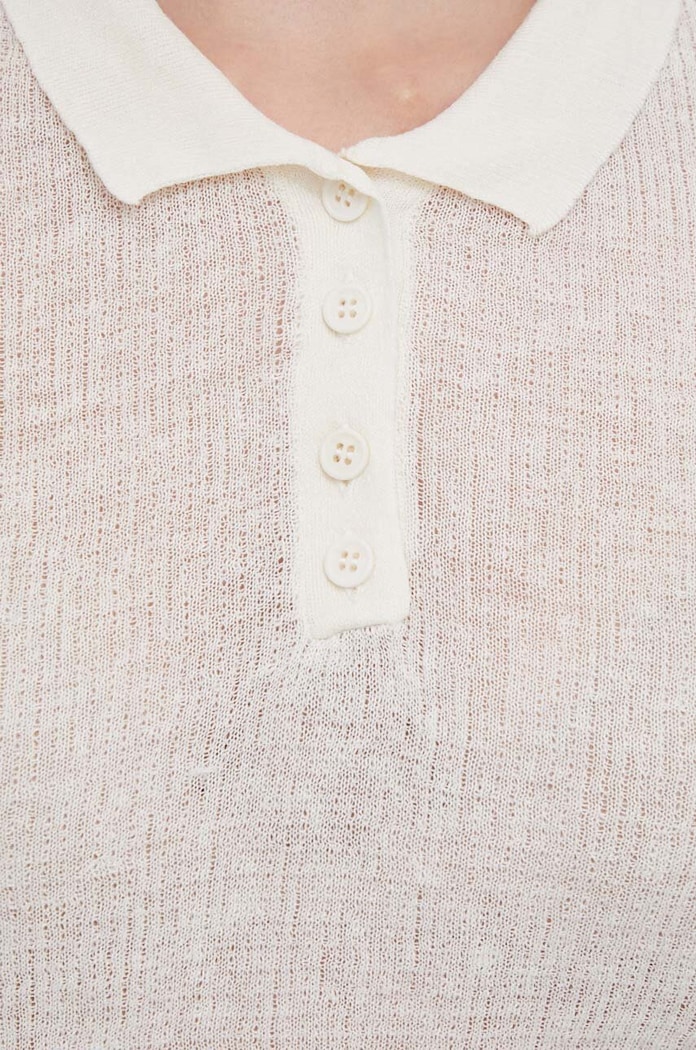 Bomboogie polo in lino beige MW8379TTLA4