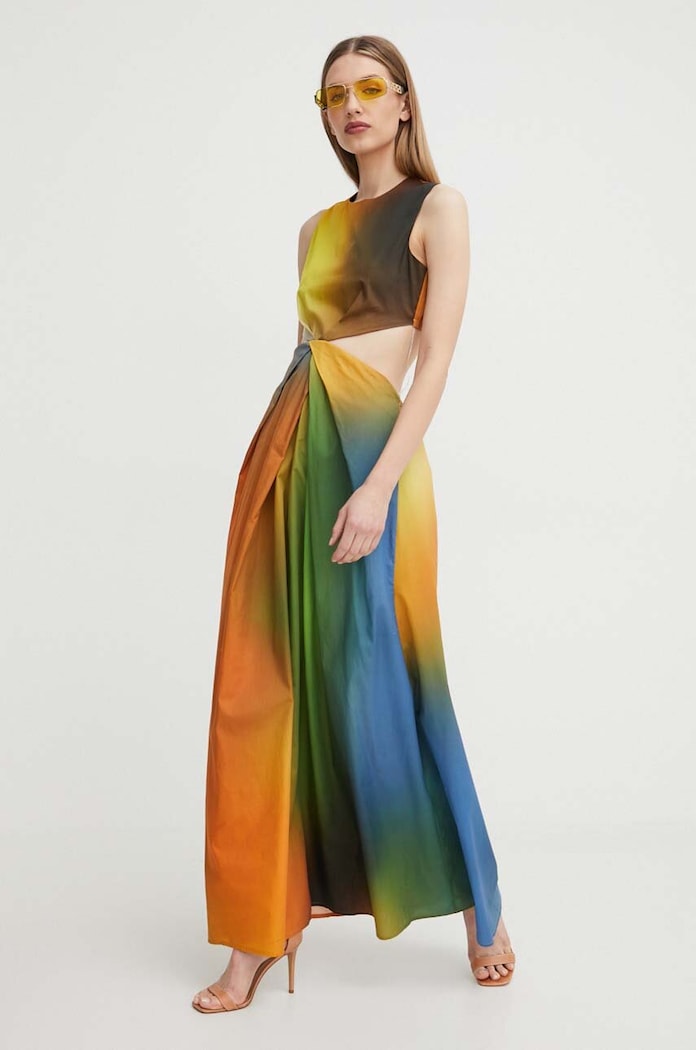 Silvian Heach sukienka bawełniana wzorzyste multicolor GPP24366VE