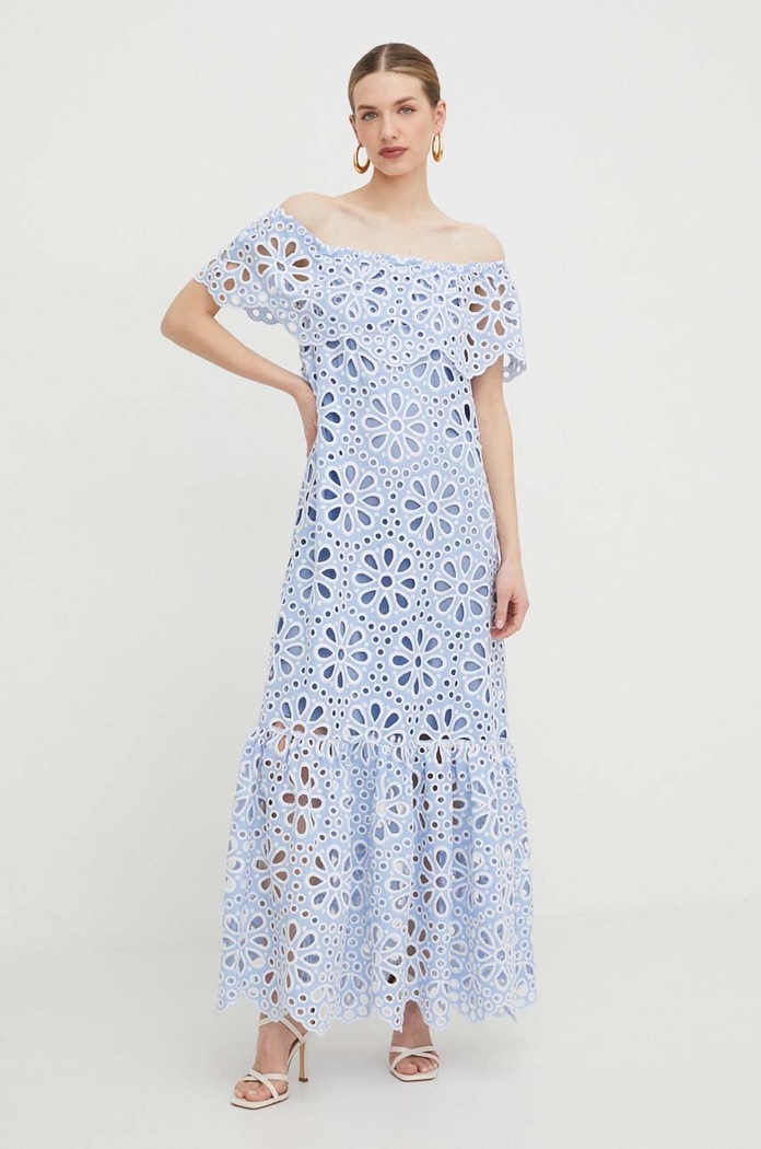 Silvian Heach Rochie din bumbac albastru GPP24411VE