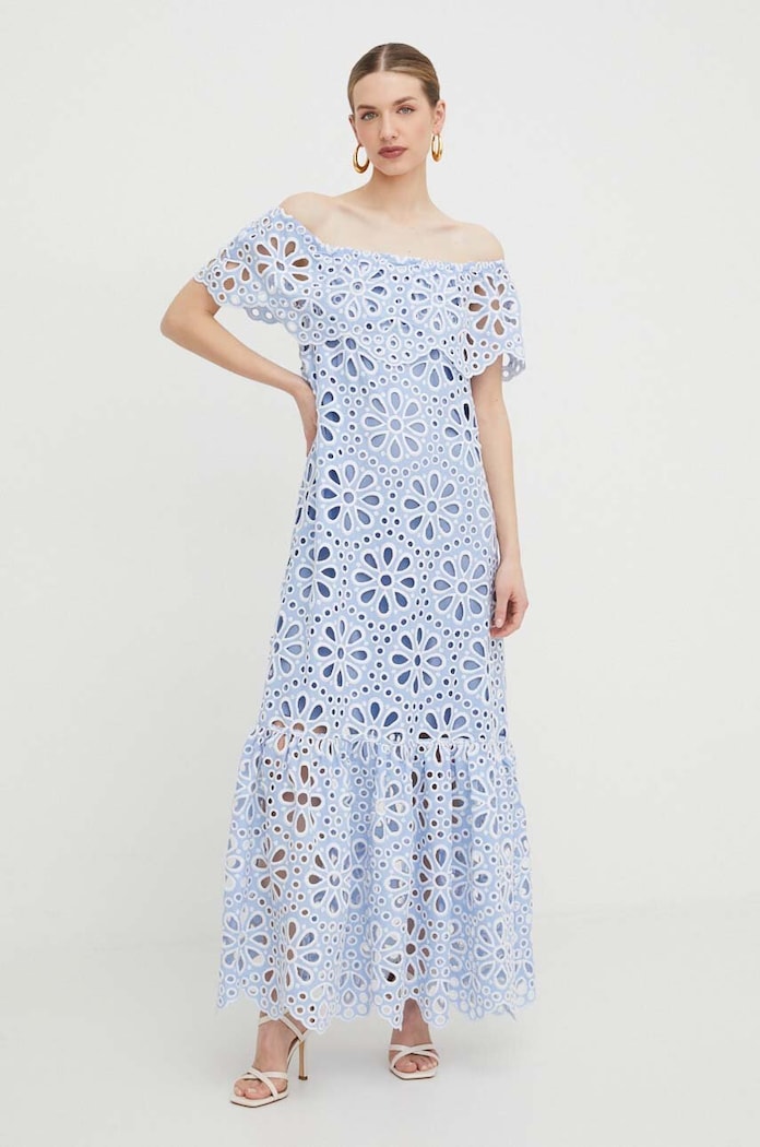 Silvian Heach Rochie din bumbac albastru GPP24411VE