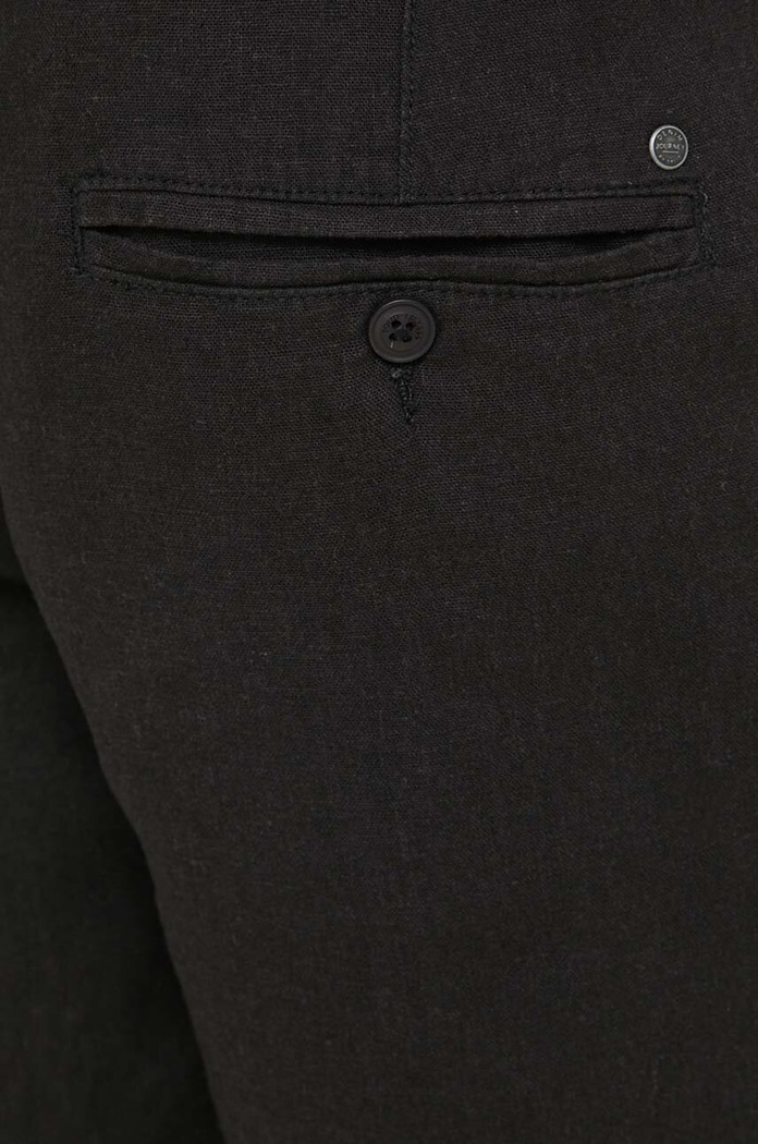 Solid pantaloni scurti din in negru 21106783.194008