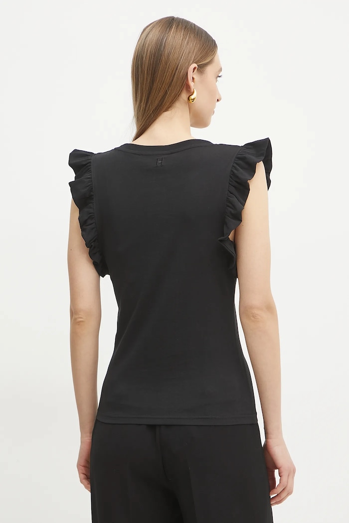 Îmbrăcăminte Silvian Heach tricou din bumbac TANKI GPP25205CN negru