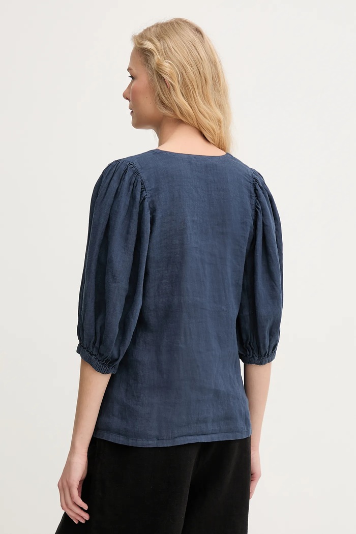 Odjeća Lanena bluza Mos Mosh 160160 mornarsko plava