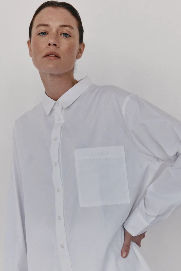 Muuv. Сорочка жіноча бавовняна CLASSIC MUUV. x Shameless oversize.shirt.CLASSIC білий ZW25