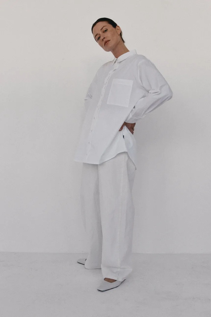 Сорочка жіноча бавовняна CLASSIC MUUV. x Shameless Muuv. білий oversize.shirt.CLASSIC