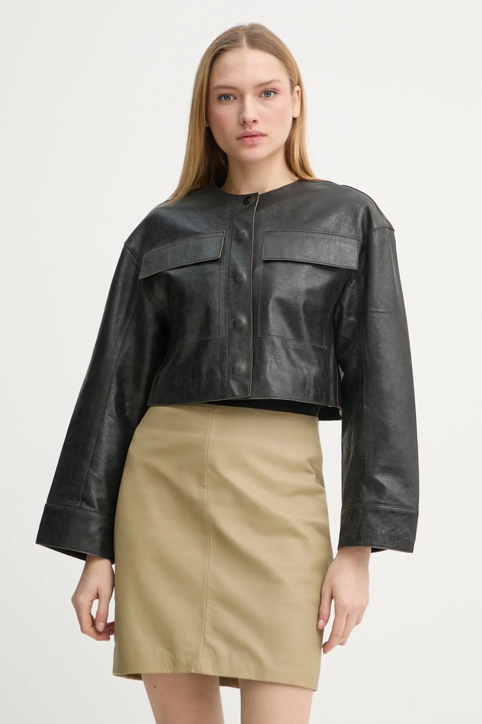 Day Birger et Mikkelsen geaca de piele Malik cu captuseala negru DAY65243723