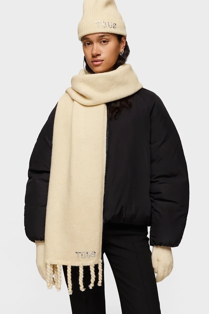 Rukavice z vlněné směsi Tous TEXTIL béžová 2002204001