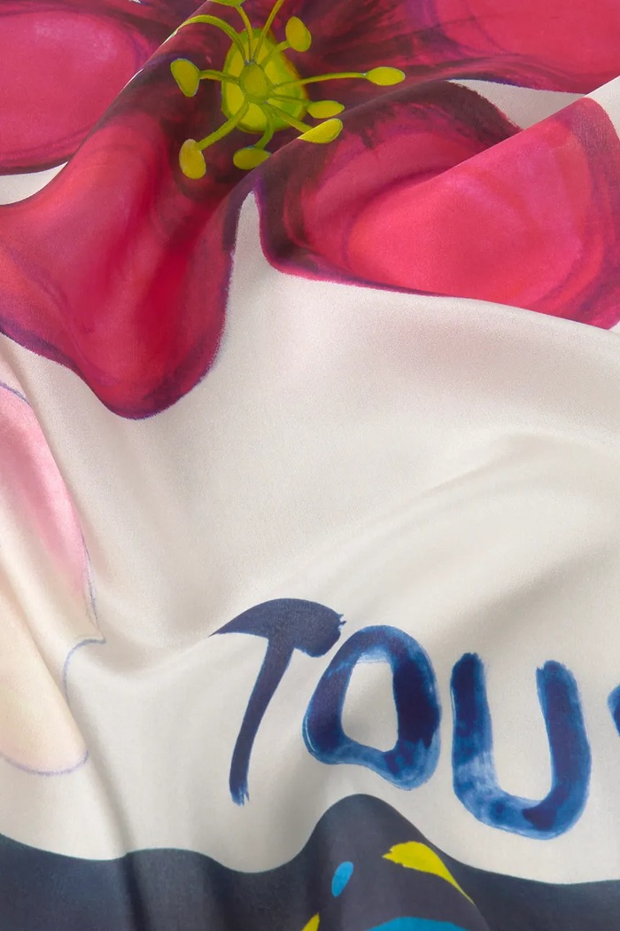 Tous eșarfă de mătase TEXTIL 2002203433 bleumarin ZS25