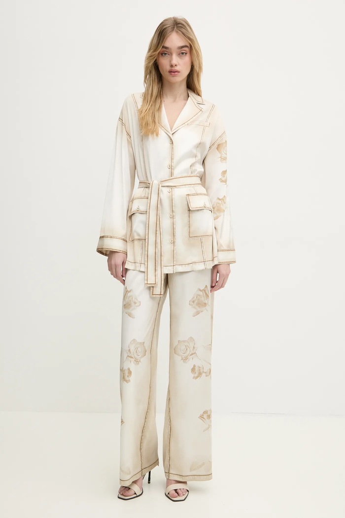 Hlače Blugirl Blumarine RA5073.T3836 bež ZS25