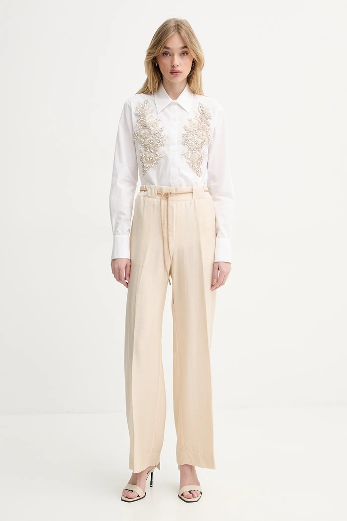 Blugirl Blumarine spodnie RA5125.T2948 beżowy ZS25