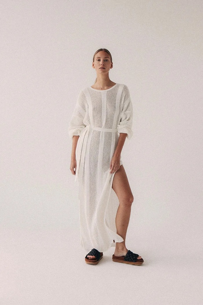 MUUV. rochie de plaja sukienka.dl.AU.CROCHET bej ZS25