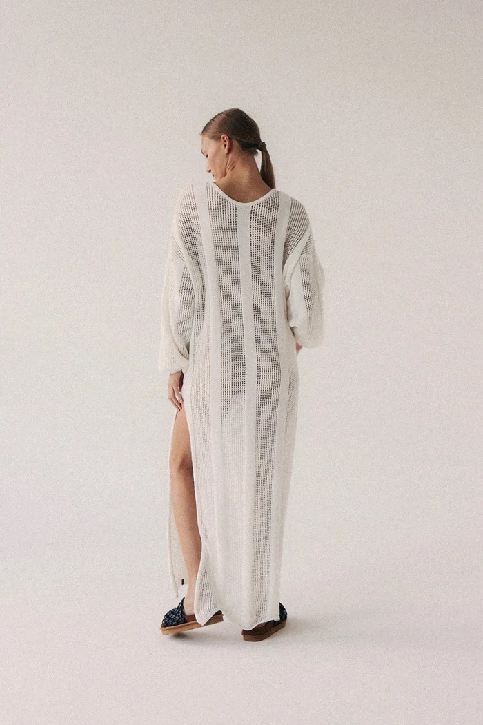 MUUV. rochie de plaja bej sukienka.dl.AU.CROCHET
