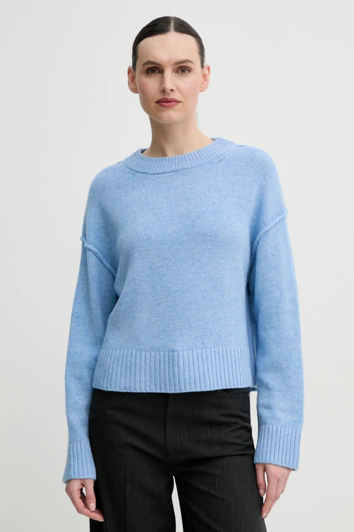 Day Birger et Mikkelsen pulover de lana Ulrikke grosime medie albastru DAY65243766