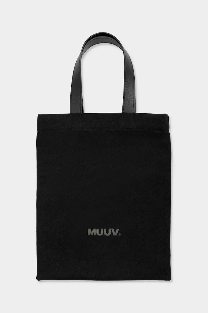 Bombažna torba MUUV. ICONE Tekstil črna torba.shopper.ICONE