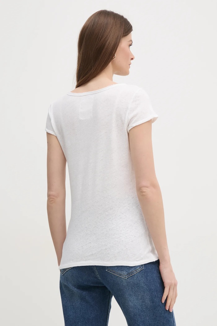 Îmbrăcăminte Mos Mosh tricou de in 117440 alb