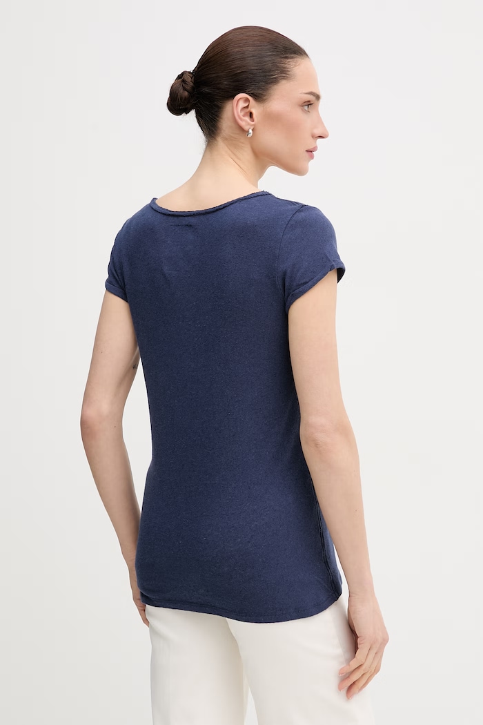 Îmbrăcăminte Mos Mosh tricou de in 117440 bleumarin