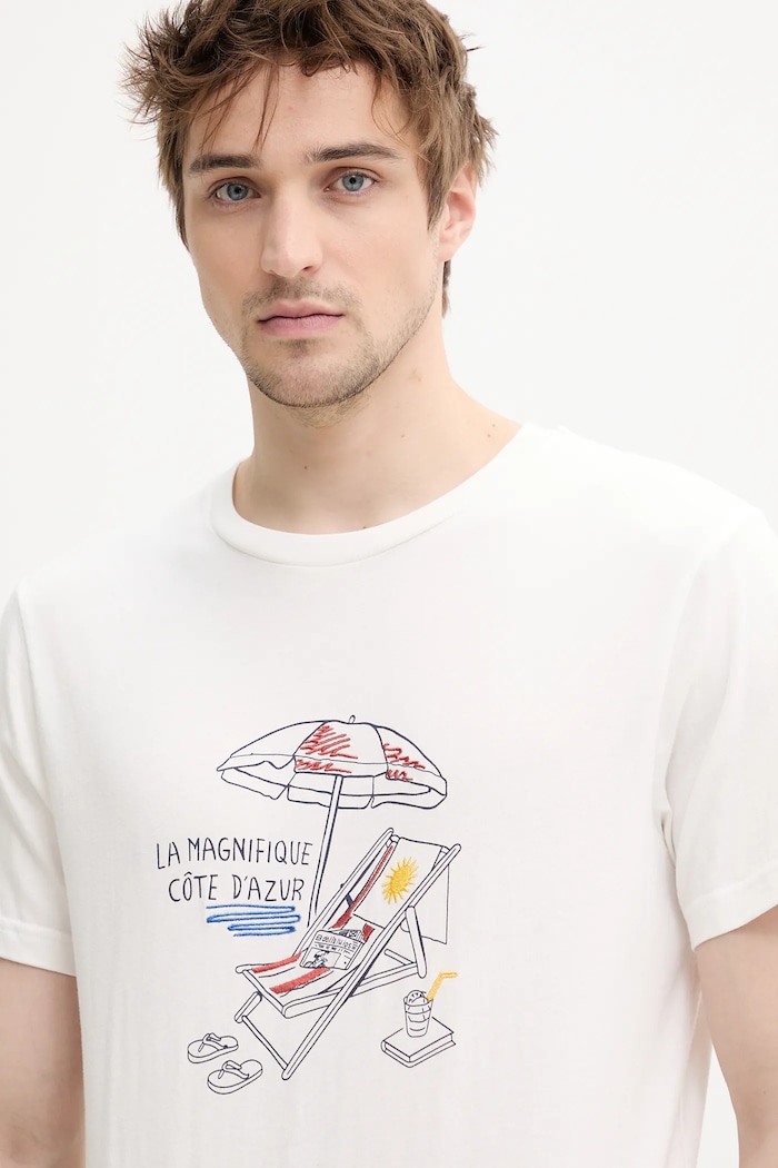 Solid tricou din bumbac PAVISH alb 21108603.114201