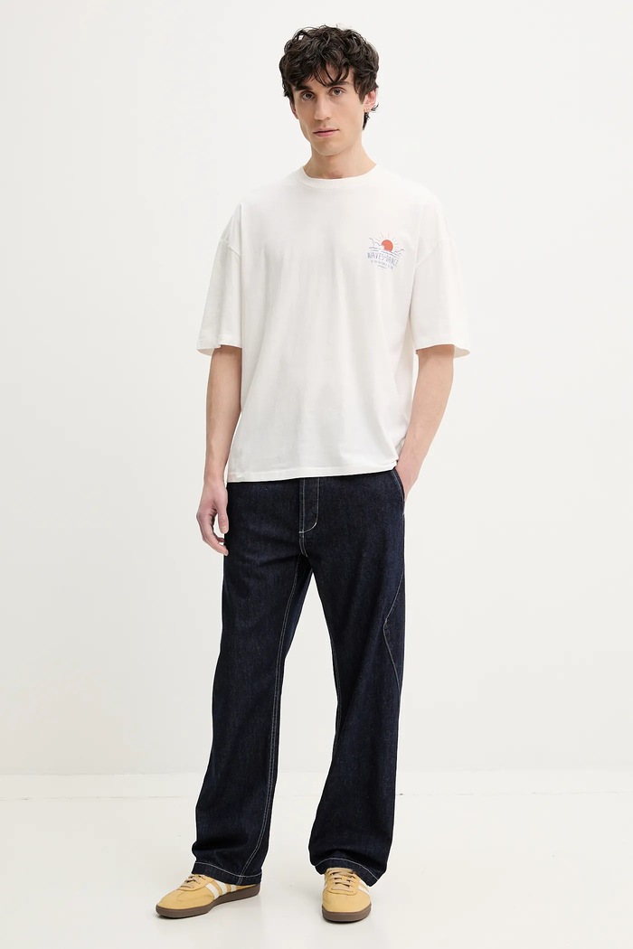 Solid Tricou din bumbac OSRICK 21108553.114201 alb ZS25