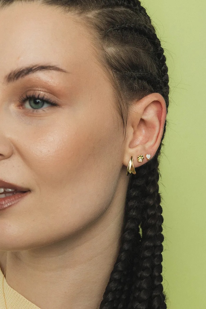 Accesorii ANIA KRUK cercel piercing pentru femei, din argint placat cu aur cu opal ROCK IT SRUKY3459Z aur