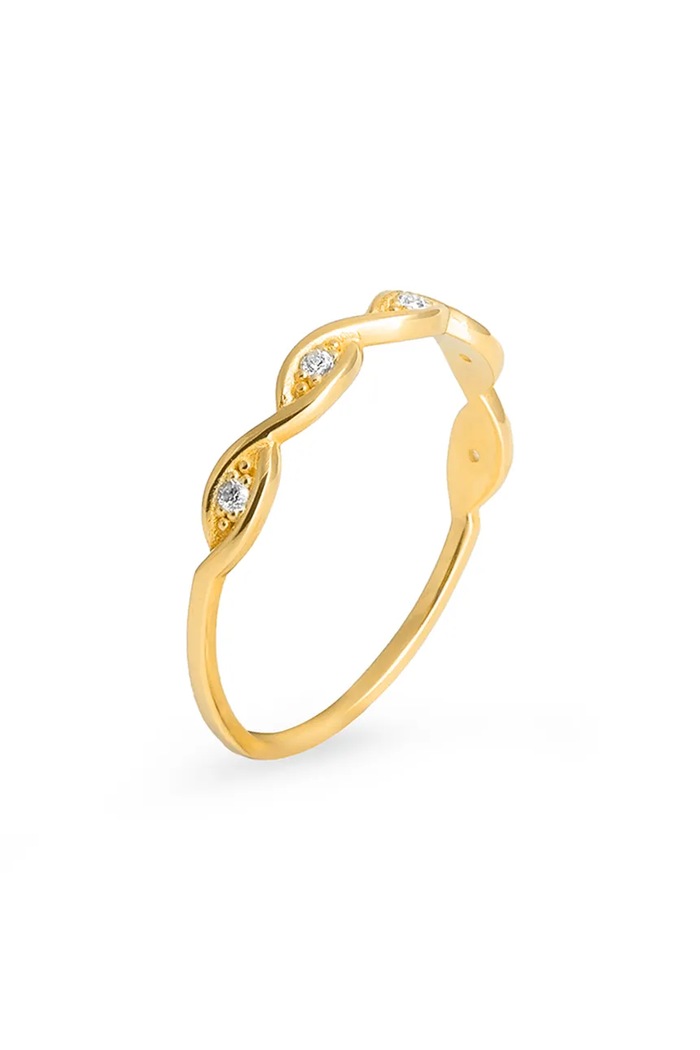 ANIA KRUK inel pentru femei, din argint placat cu aur cu zirconiu cubic GLAMOUR aur SMIPC0662Z