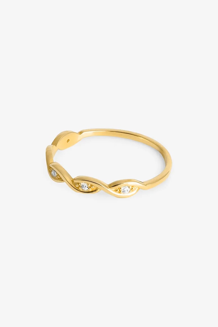 ANIA KRUK inel pentru femei, din argint placat cu aur cu zirconiu cubic GLAMOUR SMIPC0662Z aur ZS26