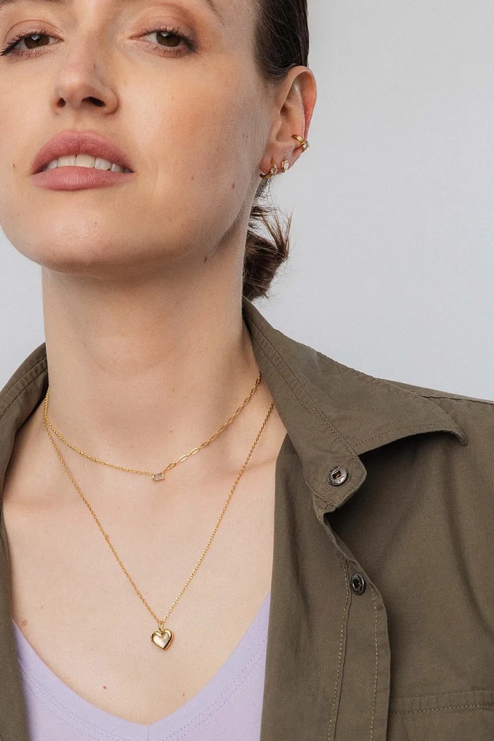 Accesorii ANIA KRUK colier pentru femei, din alamă cu agat DUO MMRNN2206Z aur