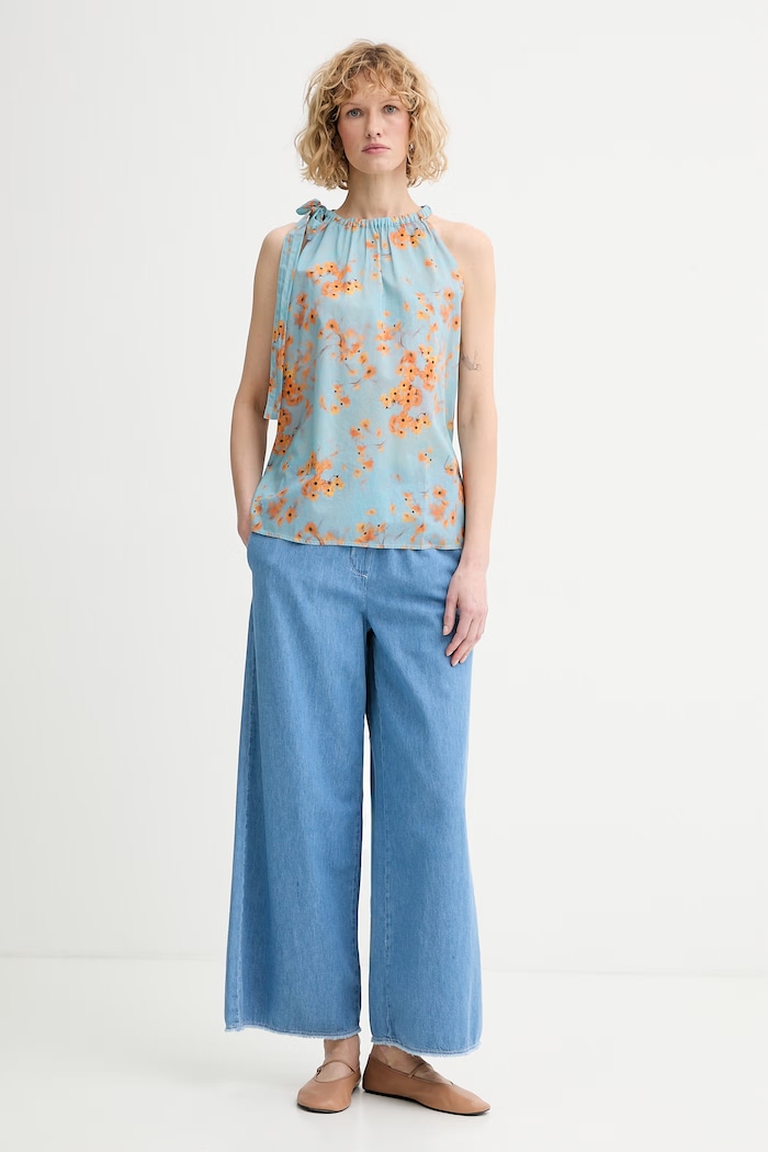 Marc O'Polo camicetta con spalline da donna in cotone 5000014028 blu ZS26